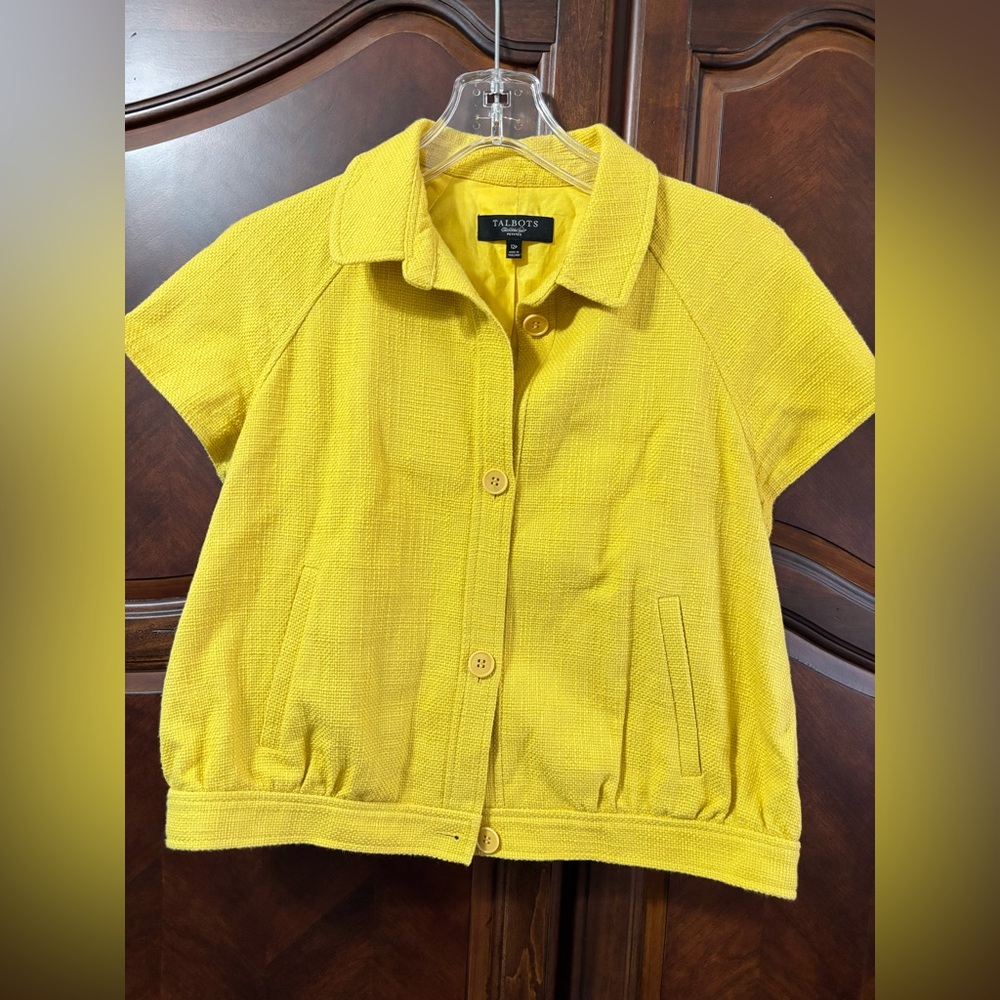 Talbots Women Button-Up Jacket | Size: 12p | Color: Yellow